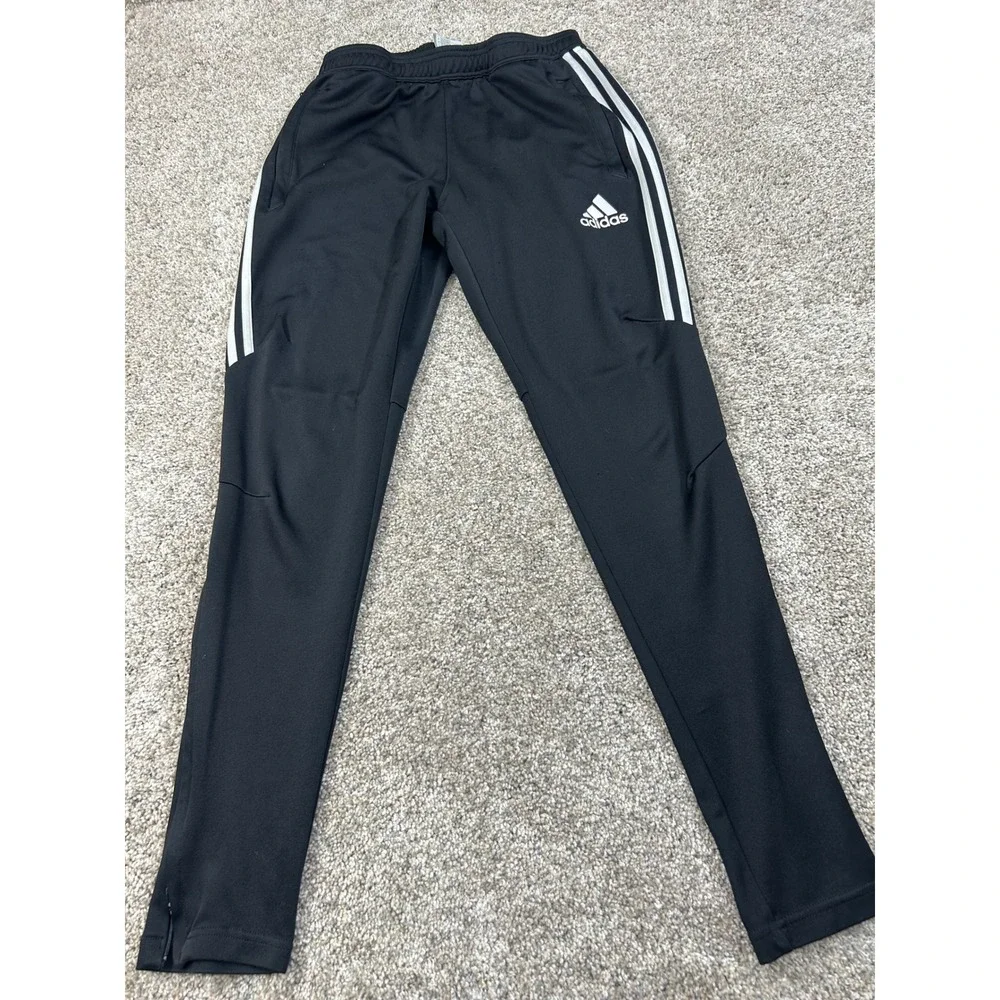 Adidas Tiro Mens Black White Striped Training Pants Track Joggers Size M #0606